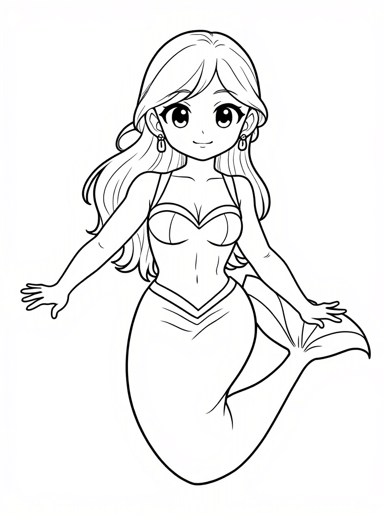 Free Printable Cute Mermaid Coloring Pages 2 cute mermaid #2025