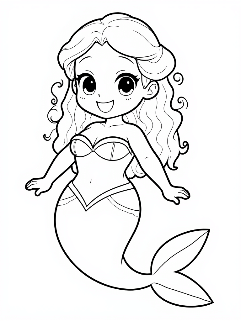 Free Printable Cute Mermaid Coloring Pages 6 cute mermaid #2025