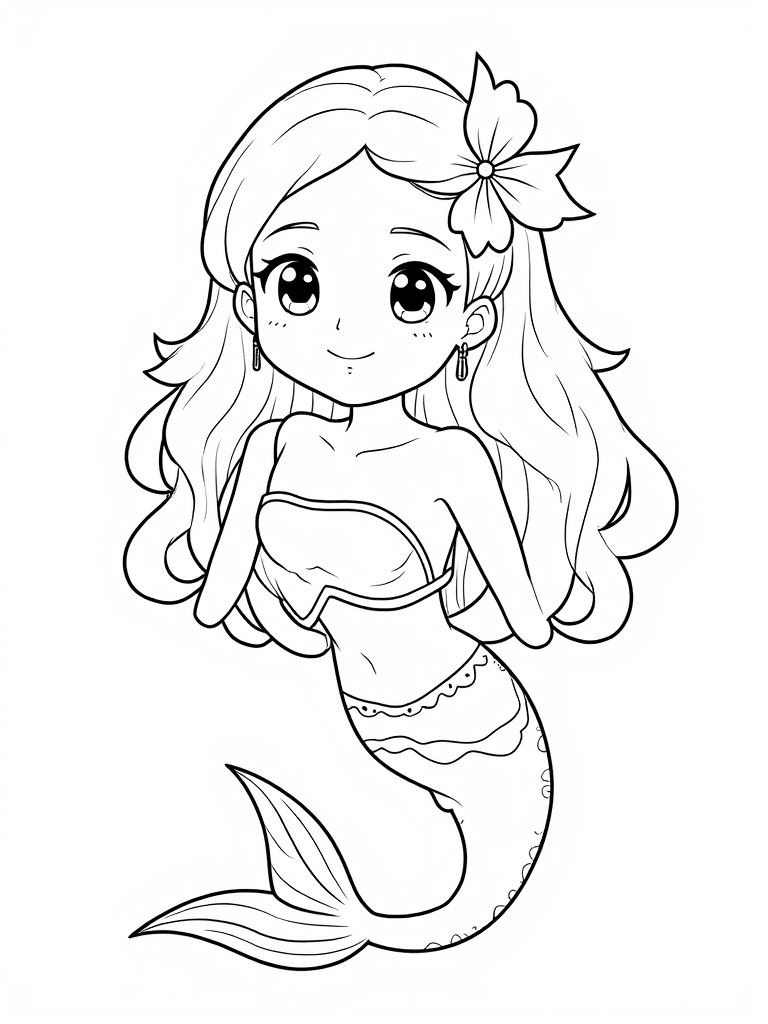 Free Printable Cute Mermaid Coloring Pages 8 cute mermaid #2025